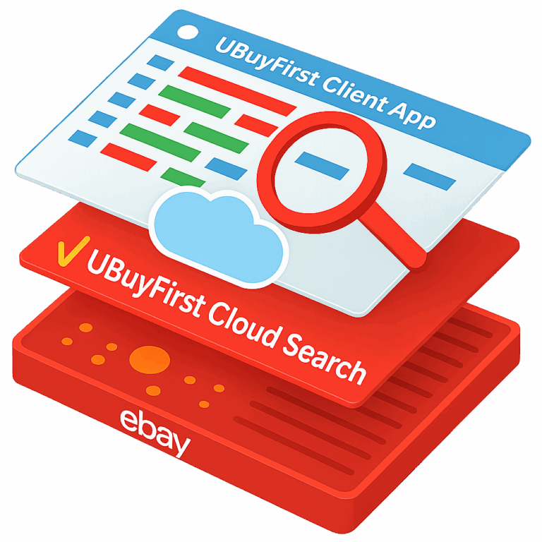 uBuyFirst automated ebay search software with client app and cloud search functionality for ebay alerts and faster ebay searching