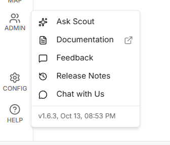 The Help menu with the Ask Scout entry